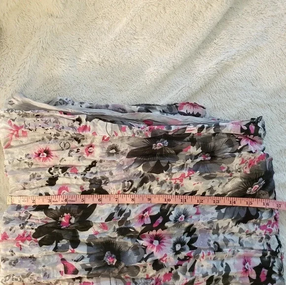 Rapti Fashion Grey/Pink Floral Infinity Scarf - Picture 9 of 9